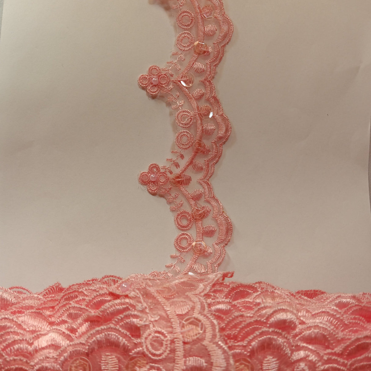 Beaded Lace Trimming on Polyester Organza