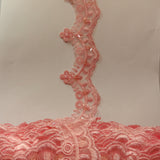 Beaded Lace Trimming on Polyester Organza