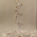 Beaded Lace Trimming Embroidered On 100 Percent Polyester Organza Fabric - Assorted Colors, 2.25" Width (1 Yard)