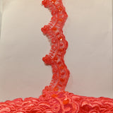 Beaded Lace Trimming on Polyester Organza 2.25"