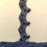 Beaded Lace Trimming on Polyester Organza 2.25"