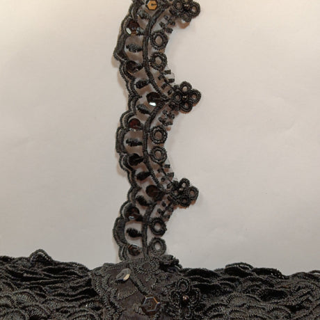 Beaded Lace Trimming on Polyester Organza