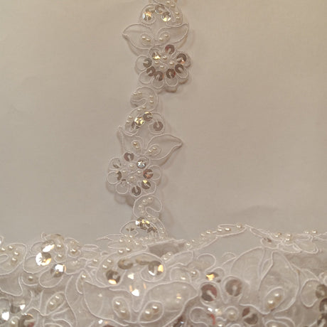 Beaded Corded Lace Trim 2" Polyester