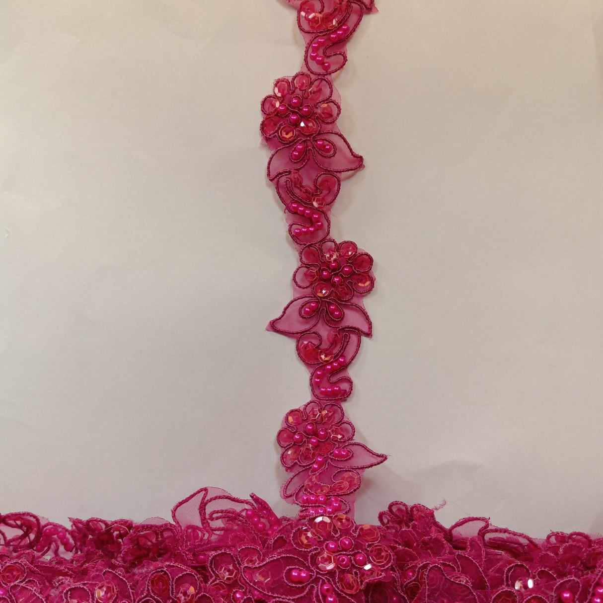 Beaded Corded Lace Trim 2" Polyester