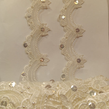 Beaded Lace Trimming on Organza