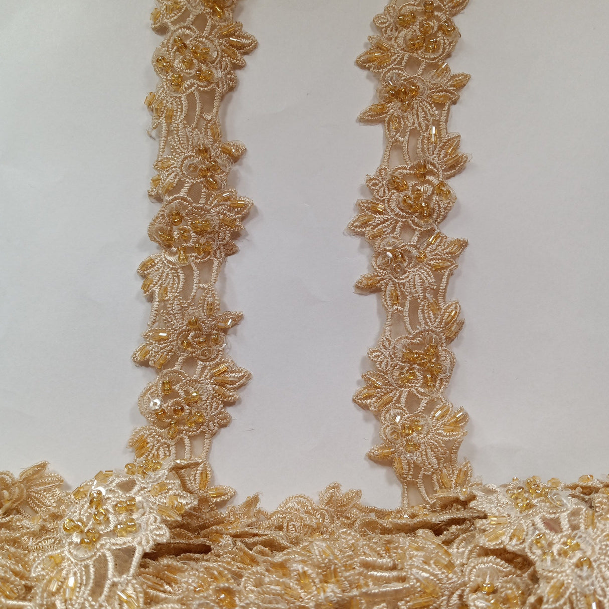 Beaded Lace Trimming on Organza