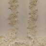 Beaded Lace Trimming Embroidered On 100 Percent Polyester Organza Fabric - Silver, 1.5" Width (1 Yard)