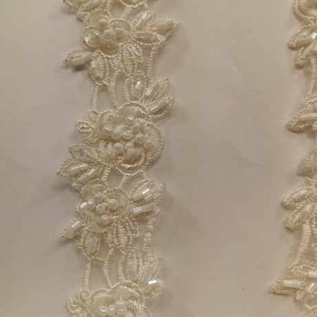Beaded Lace Trimming on Organza