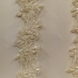Beaded Lace Trimming on Polyester Organza