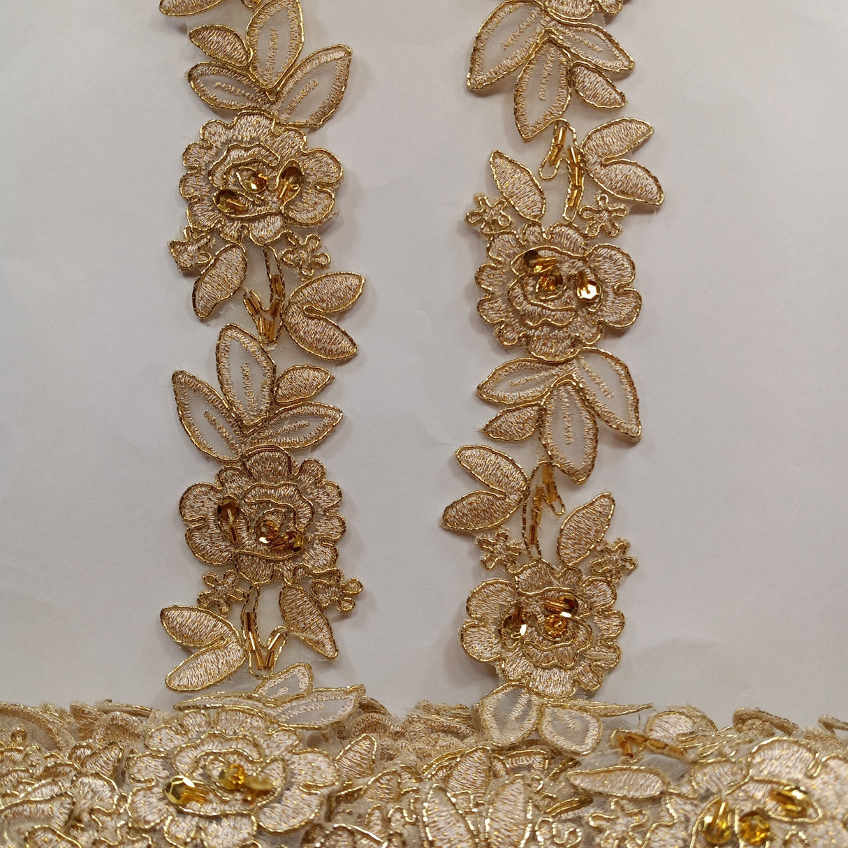 Beaded Corded Lace Trim 100% Polyester 1.5"