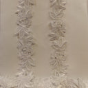 1 yarda de encaje elegante con cuentas y cordones bordado sobre organza o malla de red 100% poliéster para ropa de novia y de noche, ancho de 1.5 pulgadas  