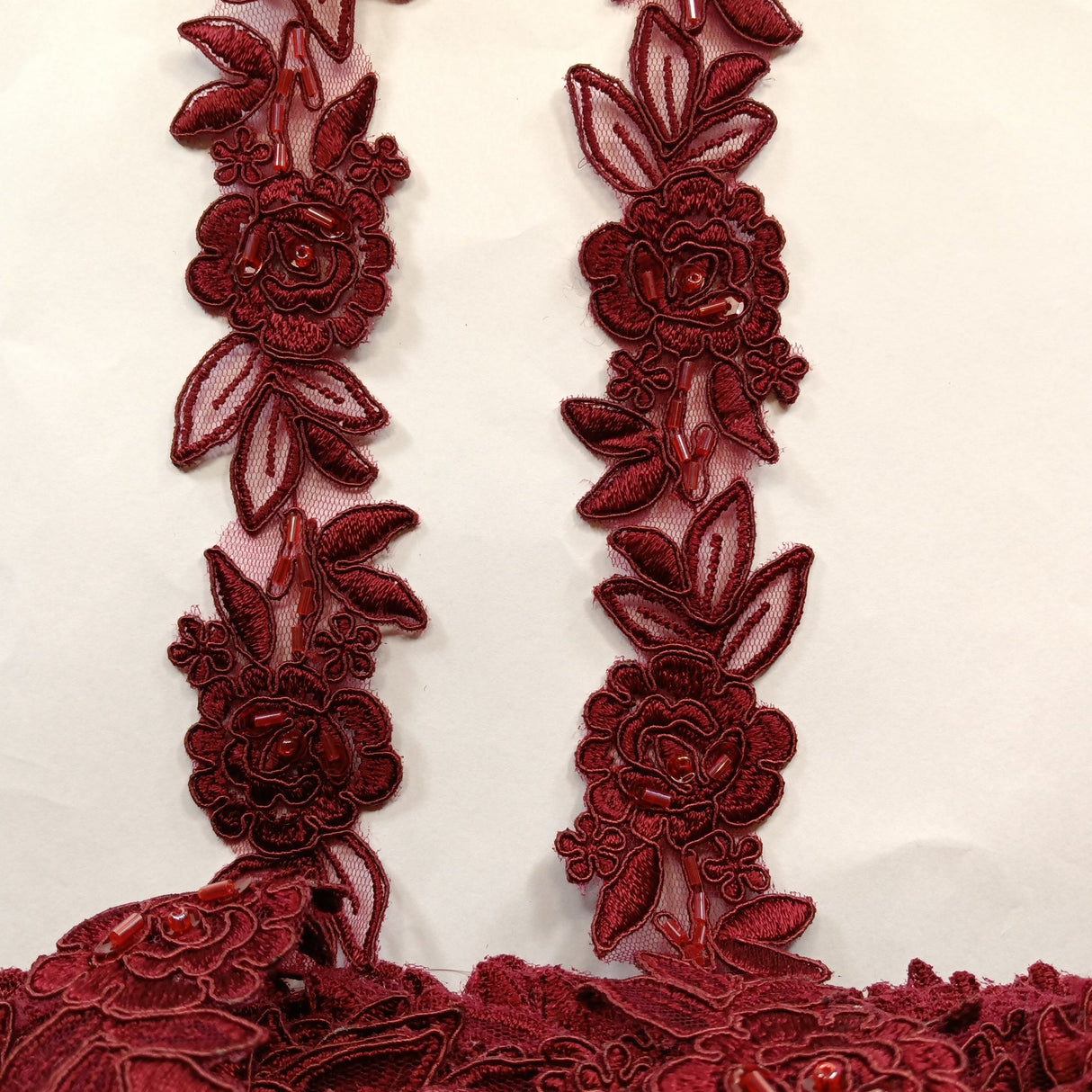 Beaded Corded Lace Trim 100% Polyester 1.5"