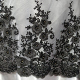 3D Floral Beaded Lace Fabric