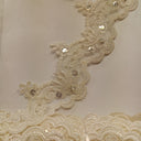 Beaded Corded Lace Trim on Polyester Net Mesh 3" Wide