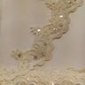 Beaded Corded Lace Trimming 100 Percent Polyester Net Mesh Fabric - Embroidered, 3" Wide, Multiple Colors (1 Yard)