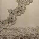 Beaded Corded Lace Trim on Net Mesh
