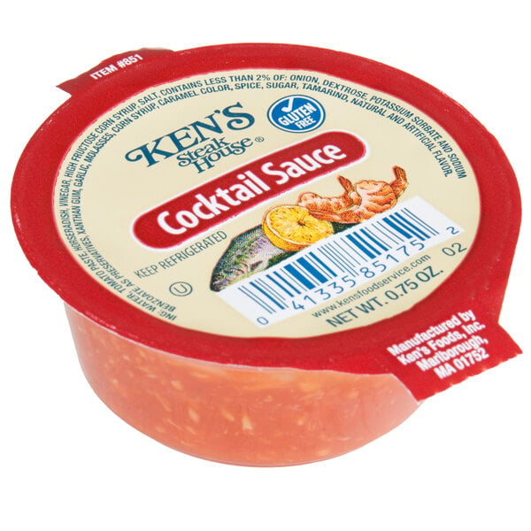 Ken's Foods 0.75 oz. Cocktail Sauce Dipping Cup - 100/Case