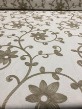 Everett Natural Floral Embroidered Cotton Blend Fabric - Natural Floral Embroidery, 54" Width (1 Yard)