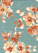 Floral Bubble Satin Woven Fabric Sage DK