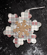 Plaid Snowflake Christmas Ornament 8 Inch Farmhouse Tree Decor