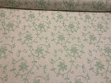 Everett Spa Blue Floral Embroidered Cotton Blend Fabric - Spa Blue Floral Embroidery, 54" Width (1 Yard)