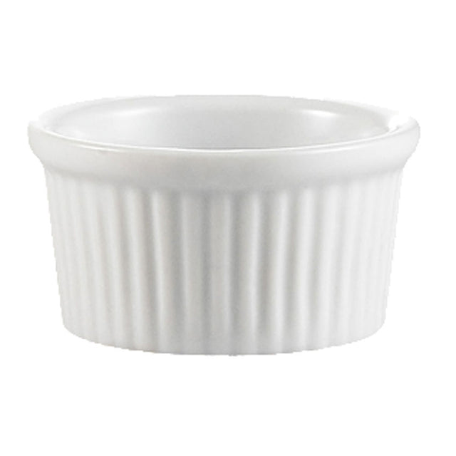CAC RKF Festiware Super White China Fluted Ramekin, 10 oz.
