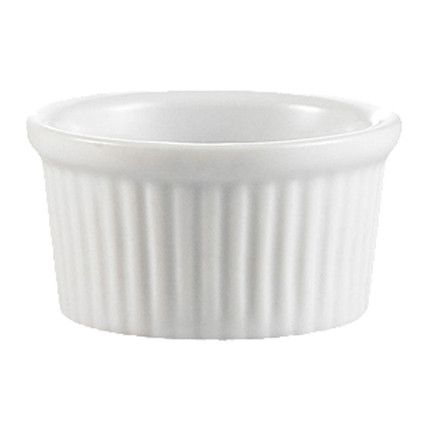 CAC RKF Festiware Super White China Fluted Ramekin, 3 oz.