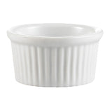CAC RKF Festiware Super White China Fluted Ramekin, 3 oz.