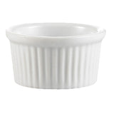 CAC RKF Festiware Super White China Fluted Ramekin, 3 oz.