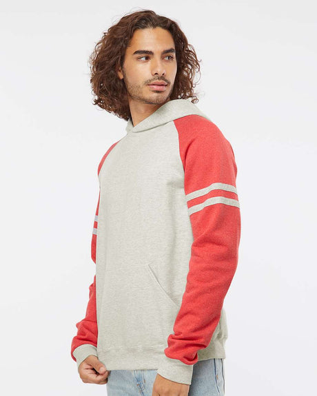 JERZEES® Unisex Nublend Varsity Color blocked Raglan Hooded Sweatshirt