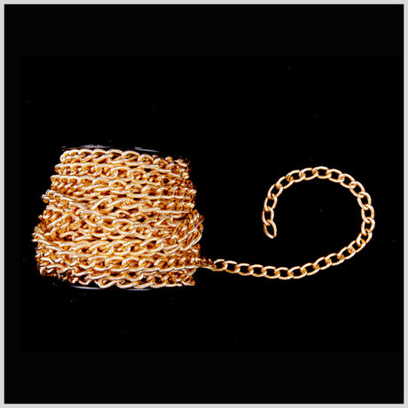Gold Aluminum Hammered Metal Chain - 7/16