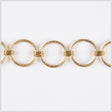 Gold Textured Circles Metal Chain - 1.25"