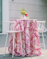 Round Scuba Tablecloth 120" Agate Pink