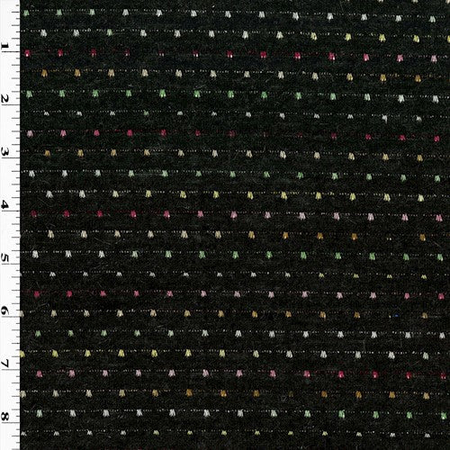 1 Yard Smokey Gray Multi Striped Stitch Jersey Knit Fabric Activewear 60 Inches Width
