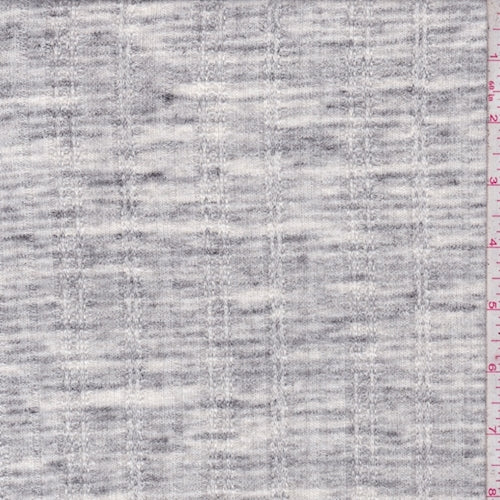 1 Yard Charcoal White Shadow Stripe Rib Knit Fabric Tops Turtlenecks 58 Inches Width