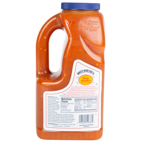 Sweet Baby Ray's 0.5 Gallon Mango Habanero Wing Sauce and Glaze - 4/Case