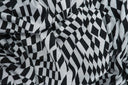 1 Yard Double Knit Jacquard Checker Fabric Stretch Checkered Knit, 58/60" Wide