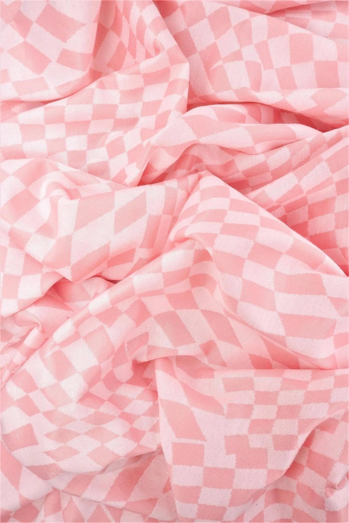 Double Knit Jacquard Checker Fabric Stretch Checkered Knit, 58/60" Wide