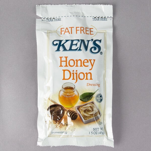 Ken's Foods 1.5 oz. Fat-Free Dijon Honey Mustard Dressing Packet - 60/Case