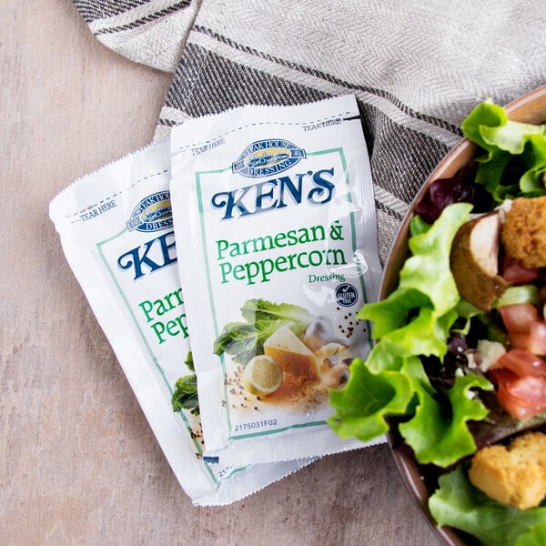 Ken's Foods 1.5 oz. Select Parmesan and Peppercorn Dressing Packet - 60/Case