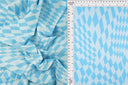Tela jacquard de doble punto con cuadros, mezcla elástica de poliéster, rayón y spandex, 58/60 pulgadas de ancho