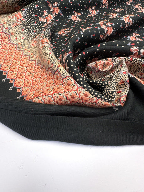 Printed Floral Wool Blend Twill