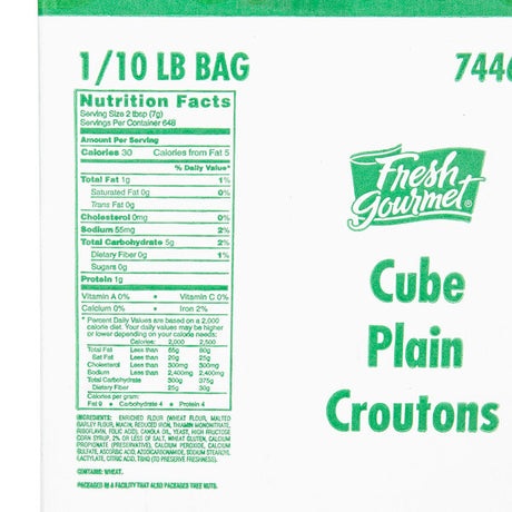 Fresh Gourmet 10 lb. Plain Cube Croutons