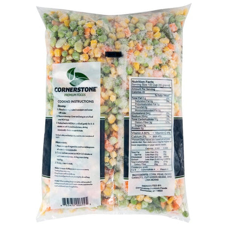 IQF 5 Way Mixed Vegetable Blend 2.5 lb. Bag - 12/Case