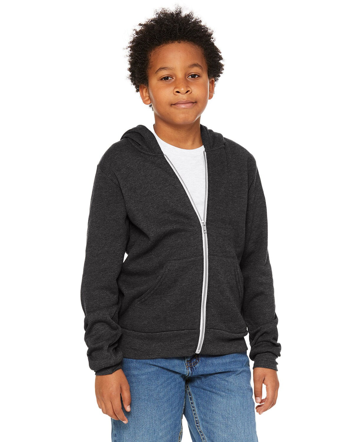Bella + Canvas® Youth Sponge Fleece Full Zip Hooded Sweatshirt