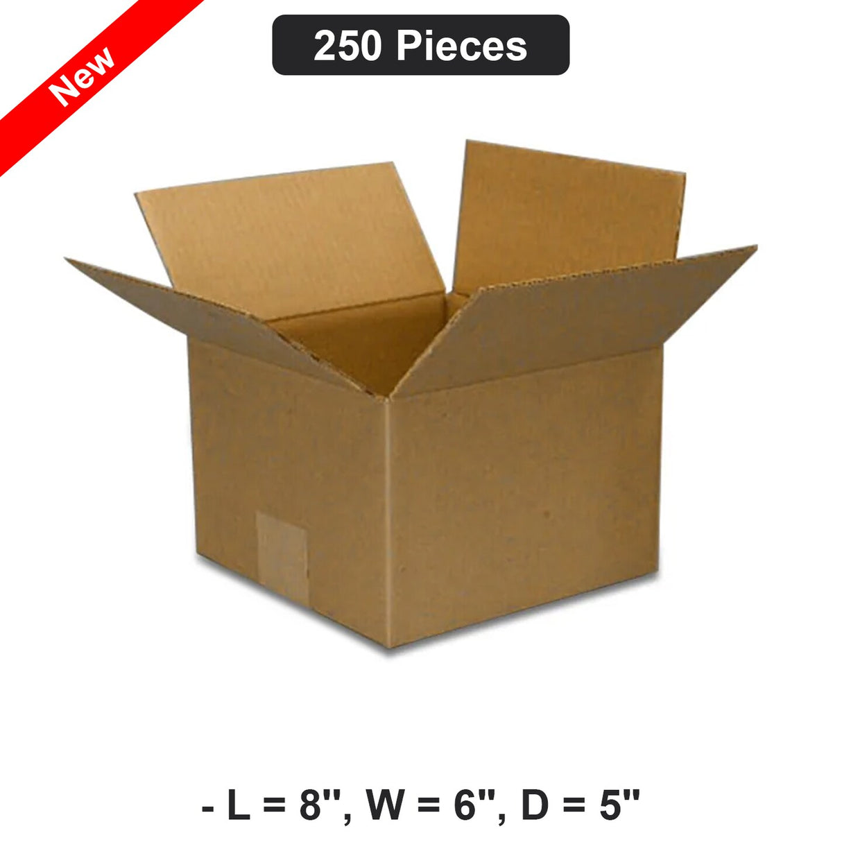 Versatile Packaging Solution Box L=8'',W=6",D=5" Inch