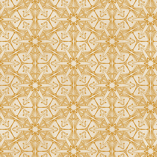 Cotton Quilting Fabric Pismo Mango/Ivory Ground Works 44/45"