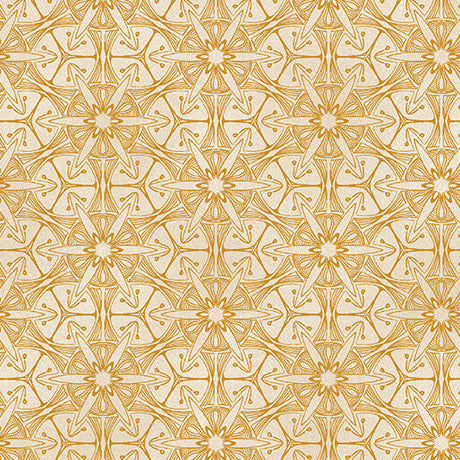 Cotton Quilting Fabric Pismo Mango/Ivory Ground Works 44/45"