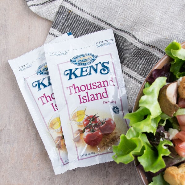 Ken's Foods 1.5 oz. Deluxe Thousand Island Dressing Packet - 60/Case