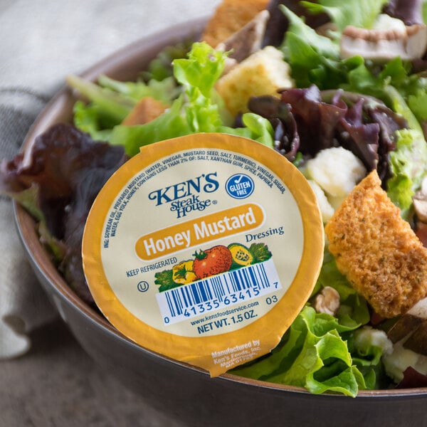Ken's Foods 1.5 oz. Honey Mustard Dressing Cup - 100/Case